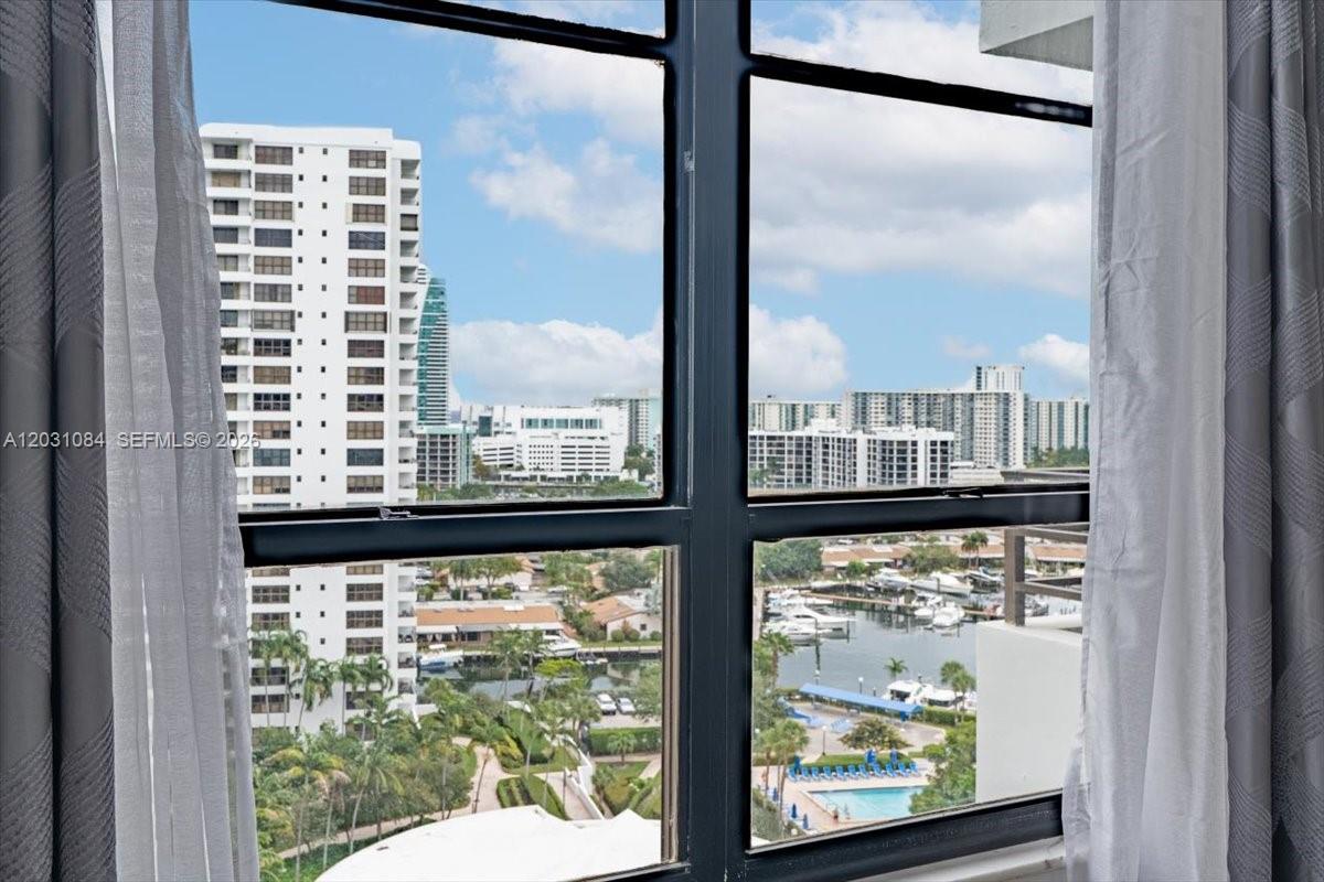 Bedroom with waterfront window